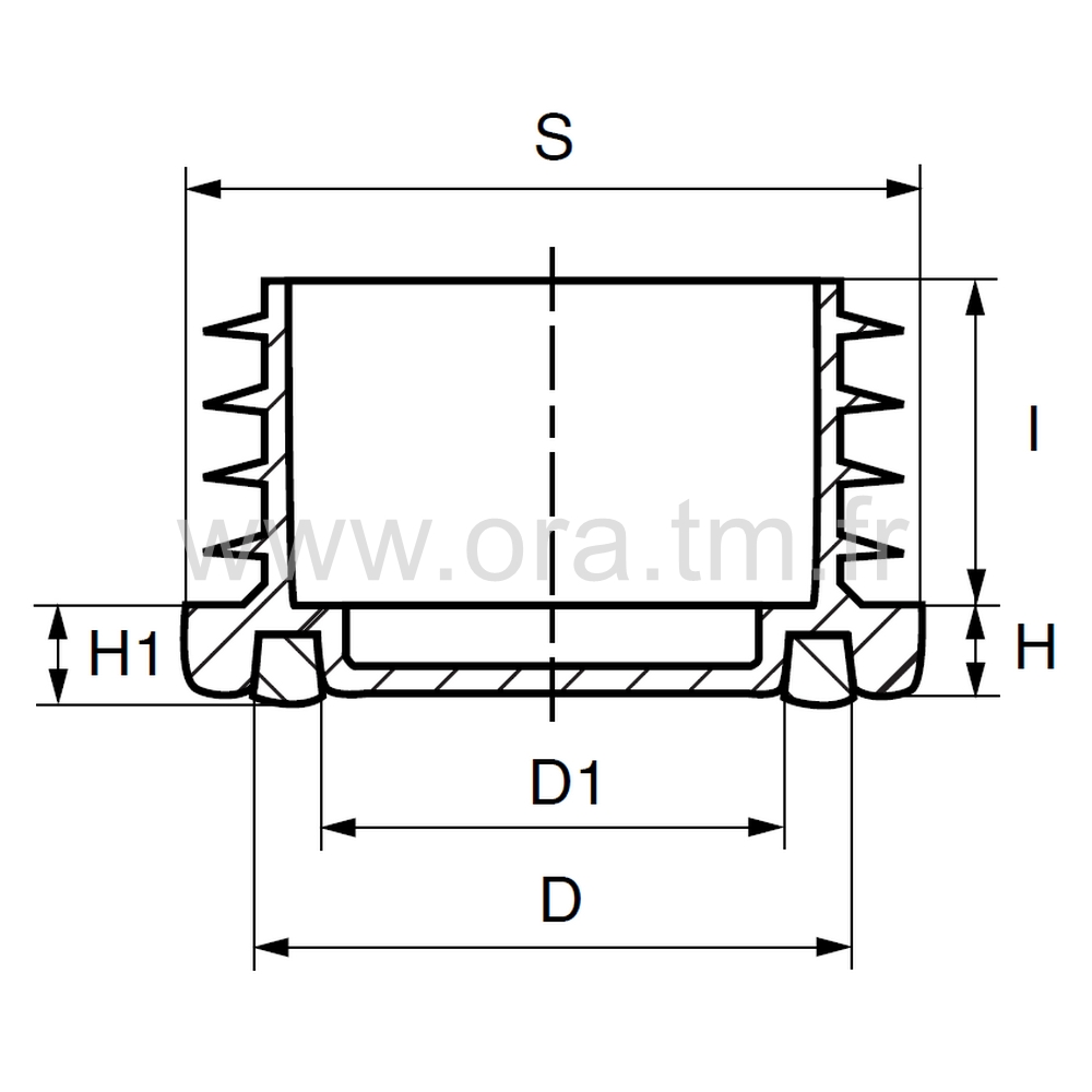 EAZAD - EMBOUT A AILETTES - TUBE CYLINDRIQUE